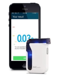 From Amazon.com, the handphone breathalyser is a good device to check on your level of alcohol consumption 